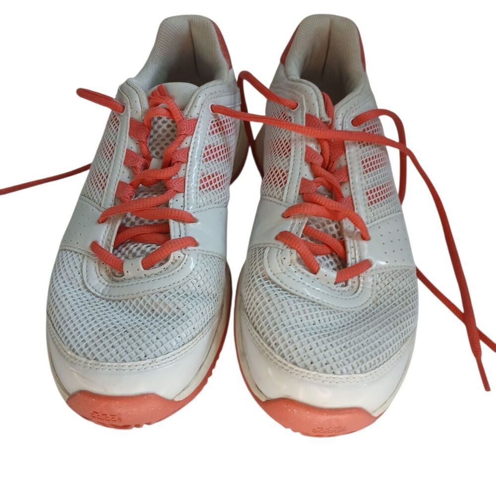 Adidas Women’s Running Shoes White Coral Mesh Sneakers Size 7.5 Pre-Owned